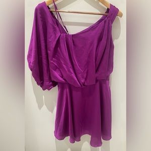 DO+BE silk one sleeve mini dress Pink/Purple Size L